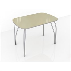 Стол обеденный "Агат Лакобель" 120 см со стеклом (ТЭКС) 4871