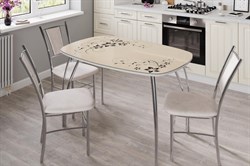 Стол обеденный "Агат Винтаж" 110 см со стеклом (ТЭКС) 4873