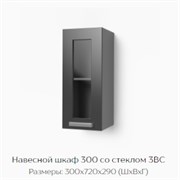 Навесной шкаф 300 со стеклом 3ВС 